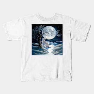 Hare, Pagan Hare, Pagan Art, Moon, Animal, Kids T-Shirt